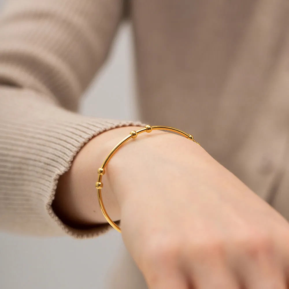 Women's Gold Bangle Bracelet Stainless Steel 18k Gold Plated sold by Hensley London product image thumbnail 3