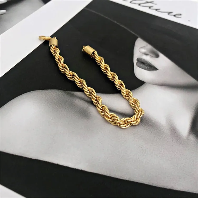 Women's Gold Bracelet 18K Plated Stainless Steel Rope Chain sold by Hensley London product image thumbnail 5