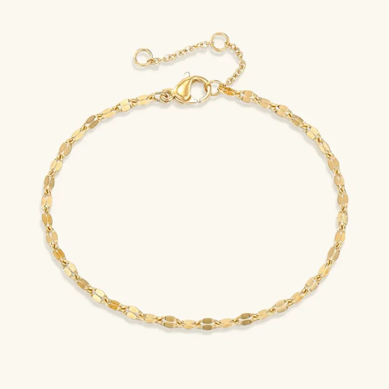 Women's Bracelet Gold Stainless Steel Lace Chain sold by Hensley London
