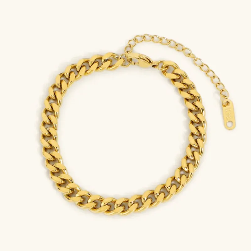 Women's Gold Chain Bracelet Stainless Steel-Plated 18k Gold sold by Hensley London