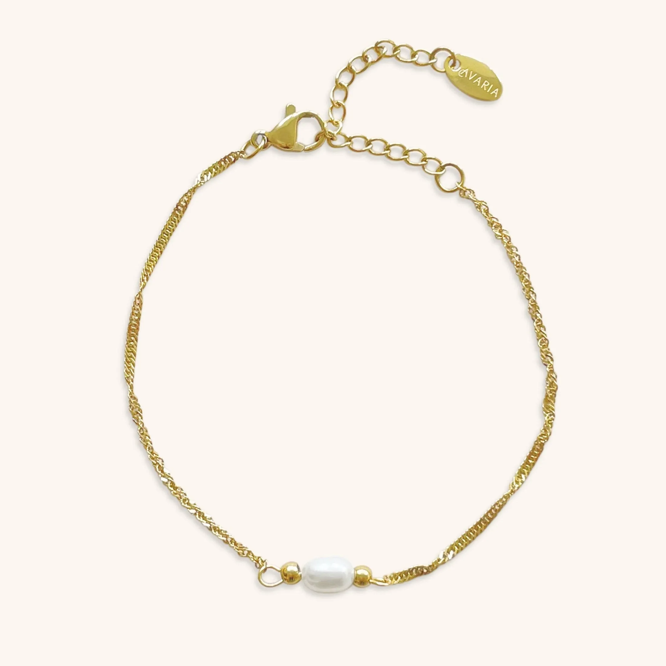 Women's Bracelet Gold Freshwater Pearl Stainless Steel sold by Hensley London