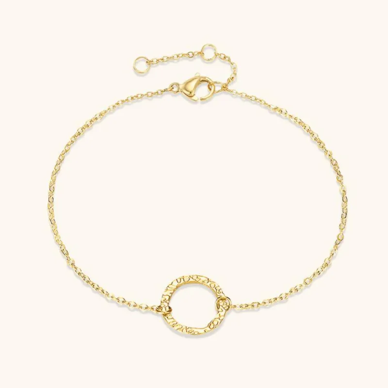 Women's Gold Hoop Bracelet Stainless Steel-Plated 14k Gold sold by Hensley London