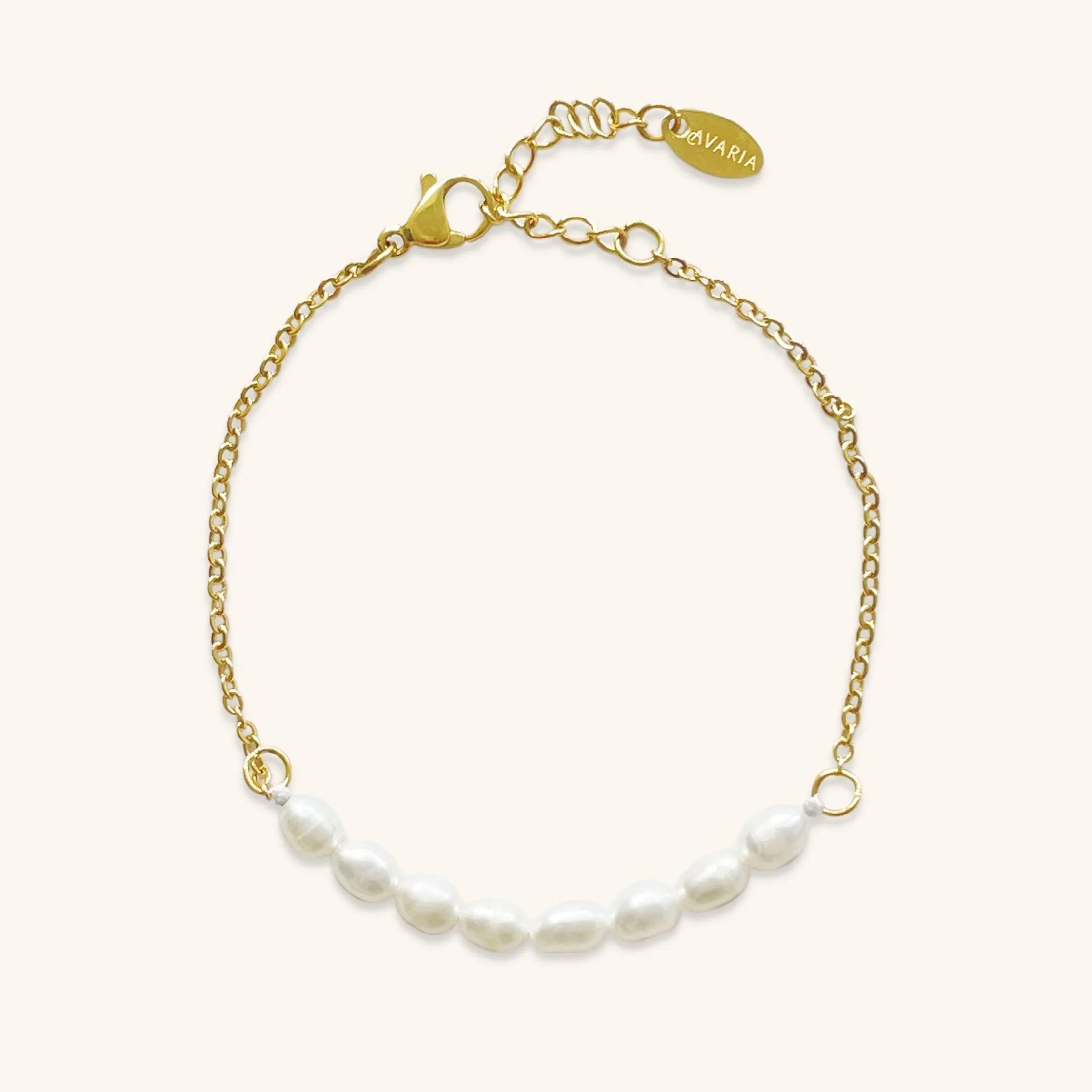 Women's Bracelet Gold Freshwater Pearl Stainless Steel sold by Hensley London