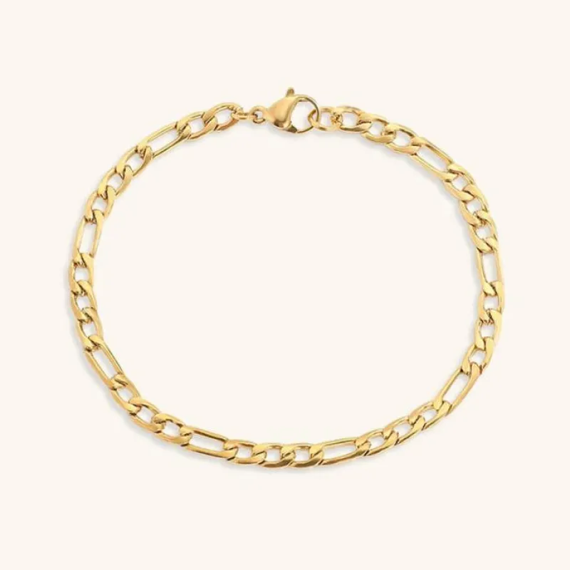 Women's Gold Chain Bracelet Stainless Steel-Plated 14k Gold sold by Hensley London