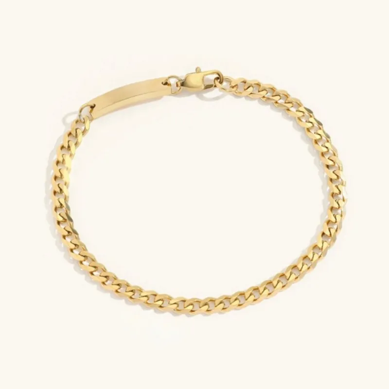 Women's Gold Bracelet 14k Gold Stainless Steel Chain sold by Hensley London
