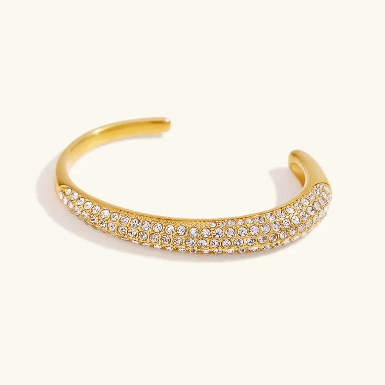 Women's Diamond Bracelet Gold Stainless Steel Elegant Design sold by Hensley London