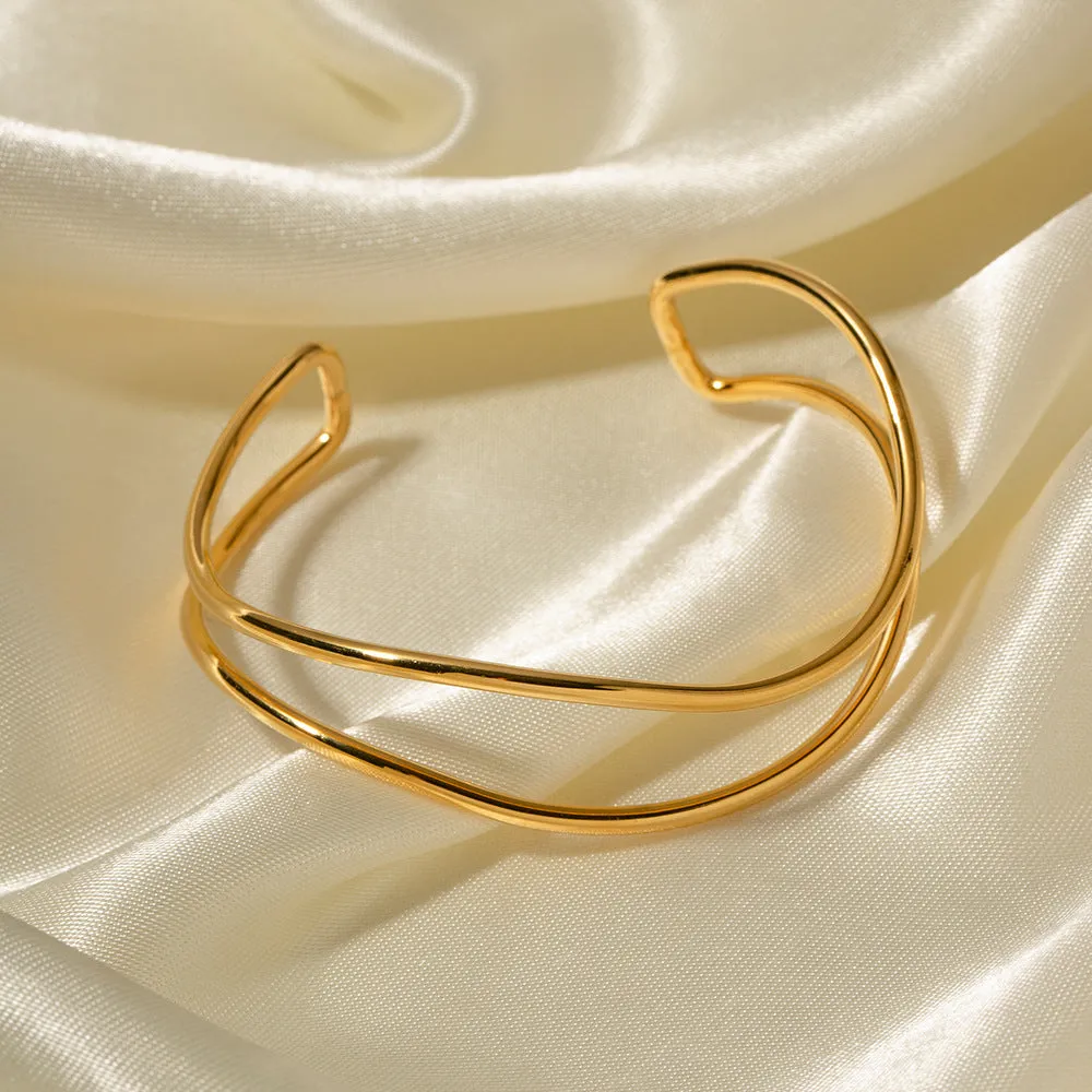 Women's Gold Bracelet Intertwined Design Stainless Steel sold by Hensley London product image thumbnail 3
