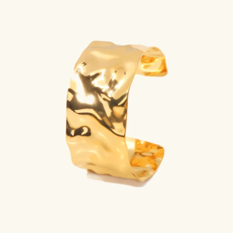 Women's Gold Bangle Bracelet Intertwined Design Stainless Steel sold by Hensley London