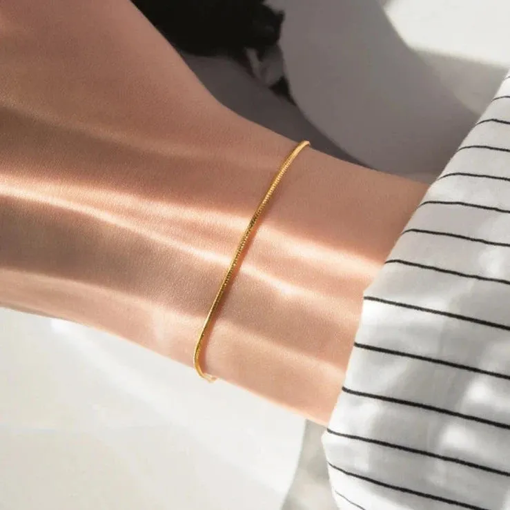 Women's Bracelet Gold Stainless Steel Snake Chain sold by Hensley London product image thumbnail 4