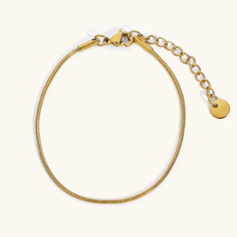 Women's Bracelet Gold Stainless Steel Snake Chain sold by Hensley London