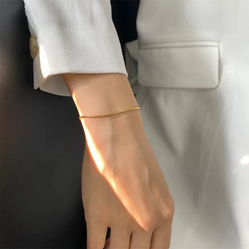 Women's Bracelet Gold Stainless Steel Snake Chain sold by Hensley London product image thumbnail 5