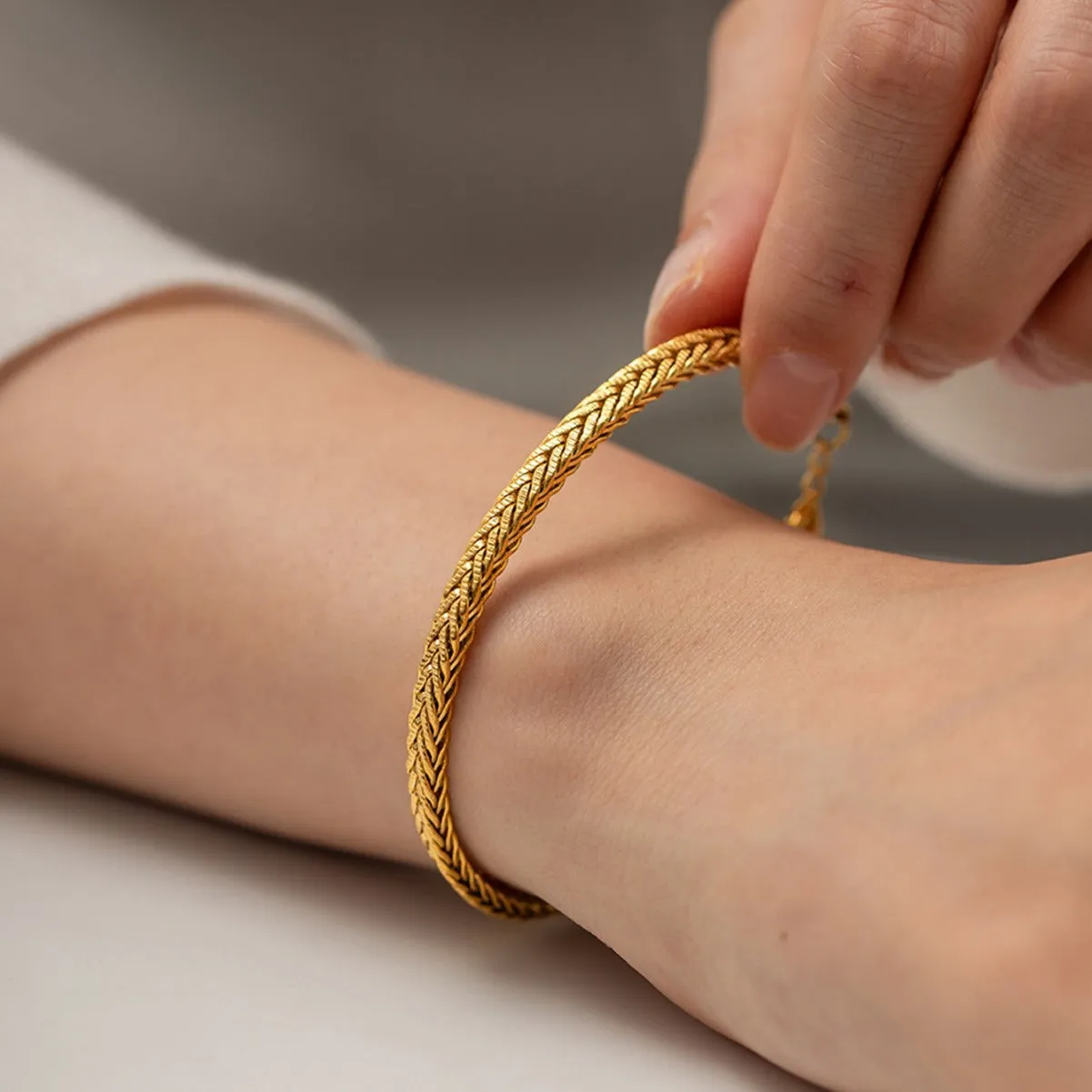 Women's Bracelet Gold Stainless Steel 18k Waterproof sold by Hensley London product image thumbnail 2