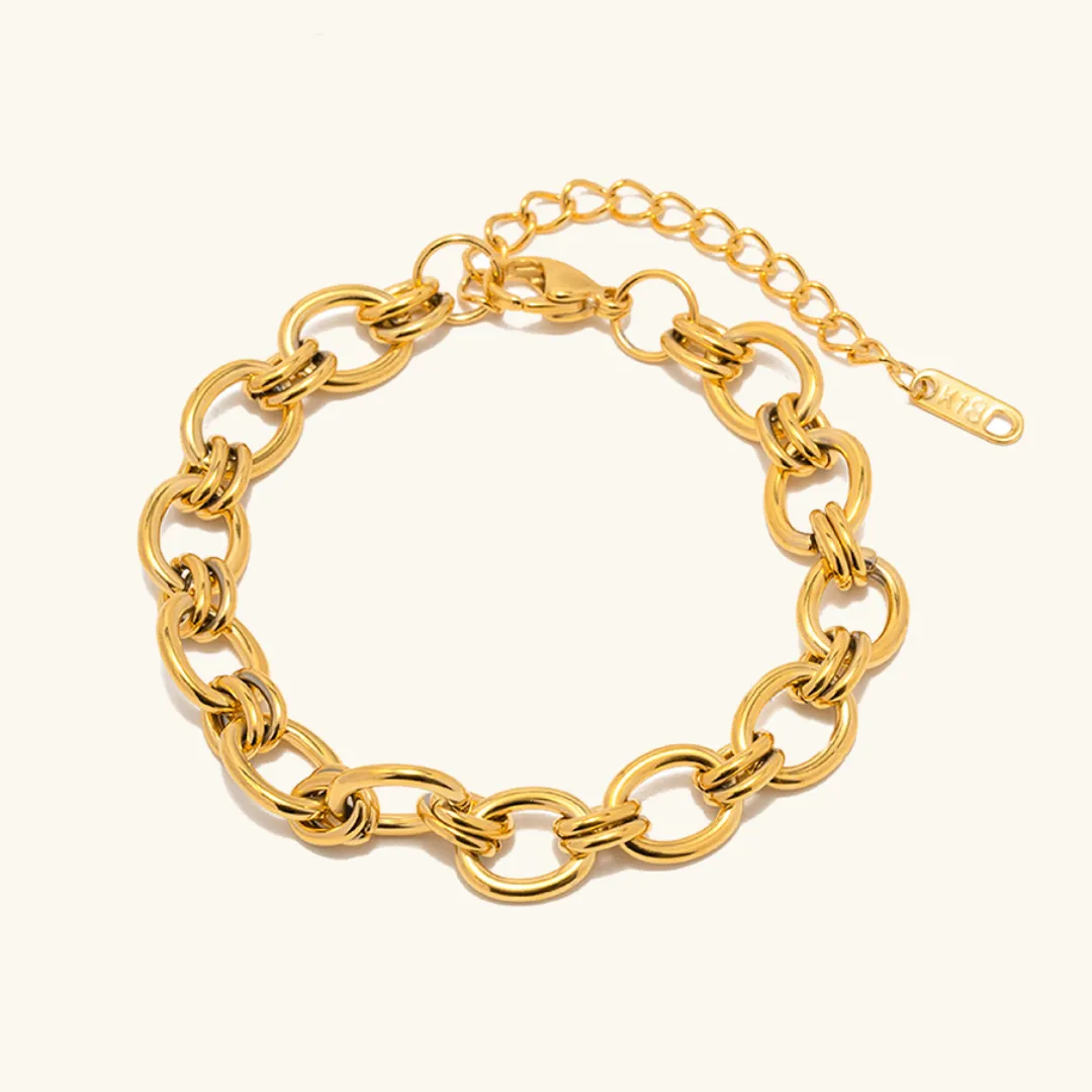 Women's Gold Bracelet Dainty Stainless Steel Waterproof sold by Hensley London