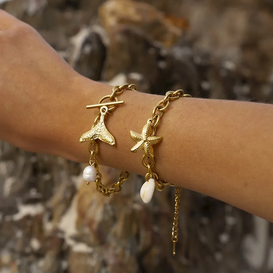 Women's Bracelet Gold Stainless Steel Ocean-Inspired sold by Hensley London product image thumbnail 2