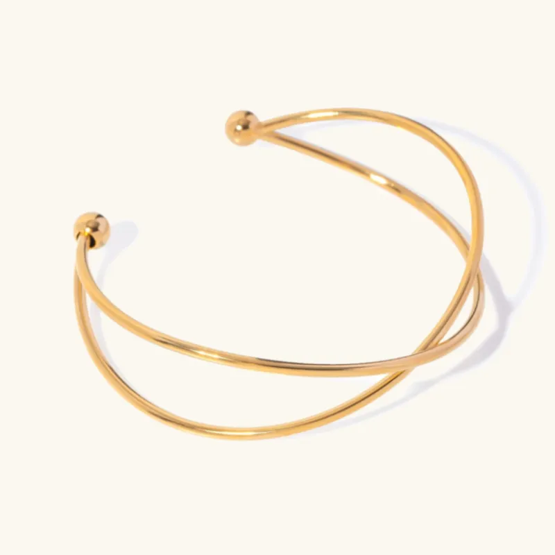 Women's Gold Bracelet Open-Ended Stainless Steel sold by Hensley London