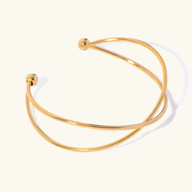 Women's Gold Bracelet Open-Ended Stainless Steel sold by Hensley London