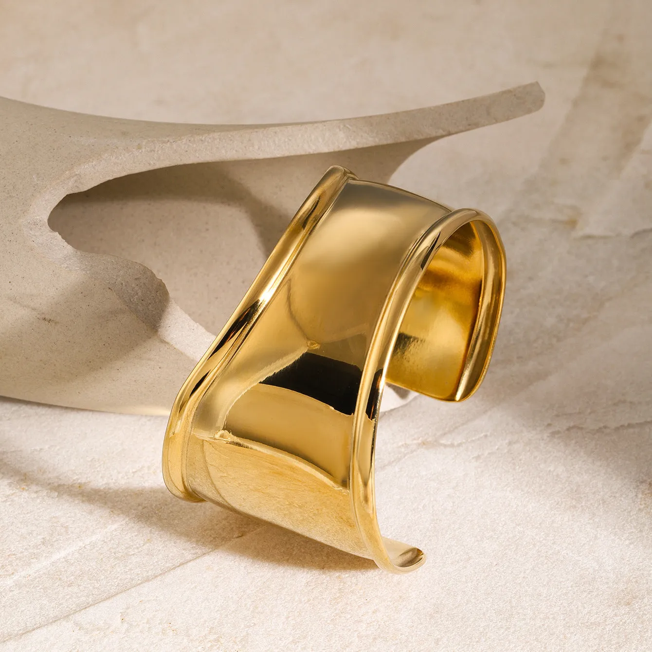 Women's Gold Bangle Bracelet Stainless Steel Hypoallergenic sold by Hensley London product image thumbnail 5