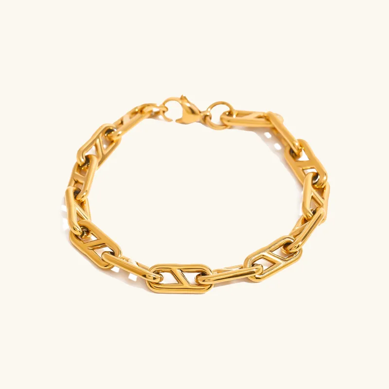 Women's Gold Chain Bracelet Stainless Steel 18k Gold sold by Hensley London