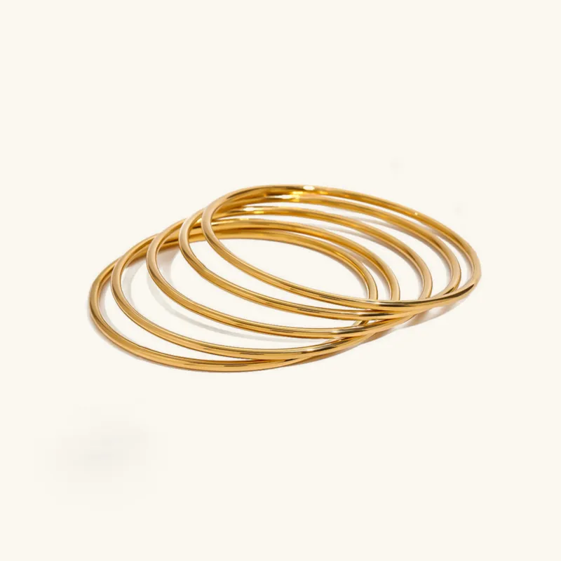 Women's Bangle Set Gold Stainless Steel-Plated 18k sold by Hensley London