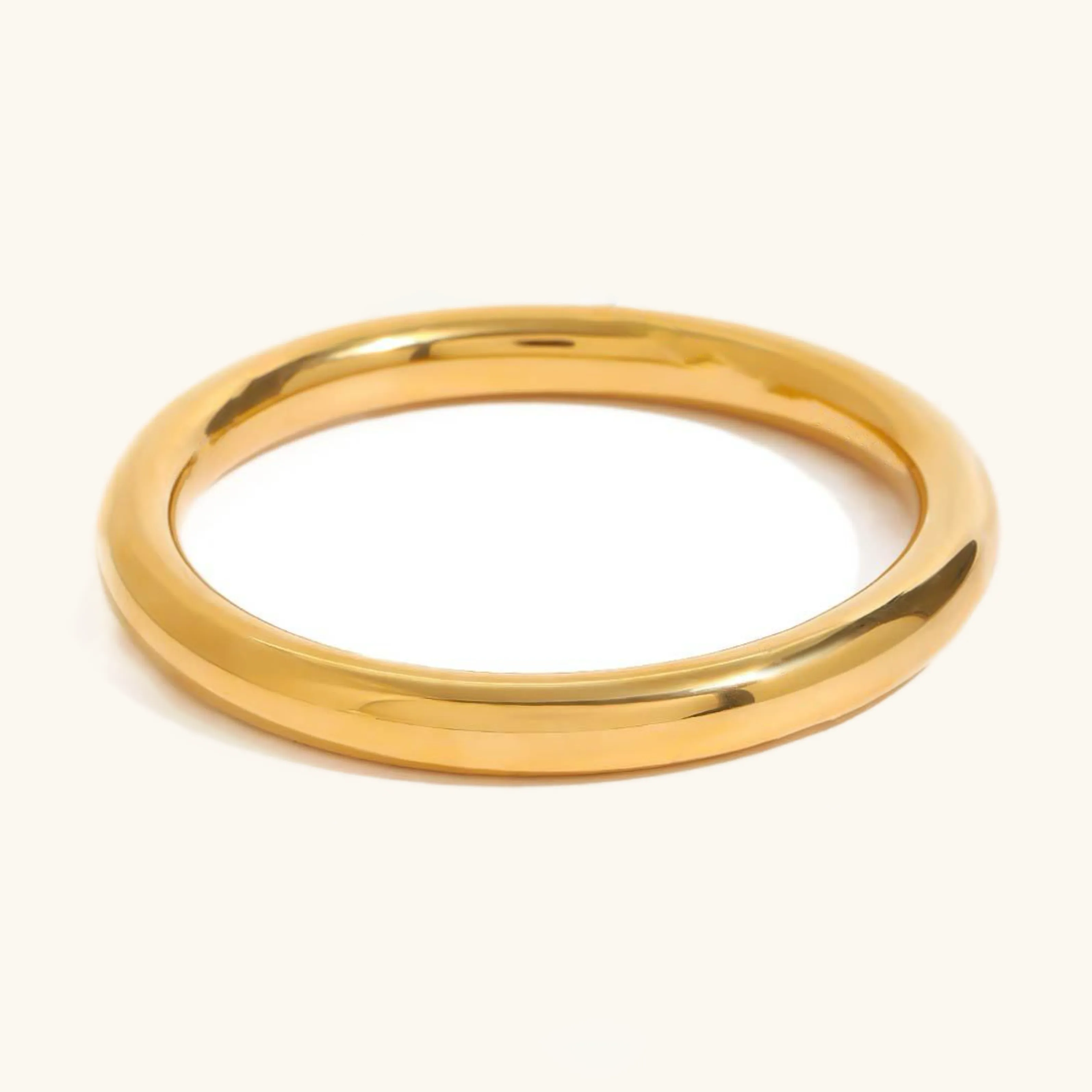 Women's Gold Bangle Smooth Stainless Steel 18k Gold sold by Hensley London product image thumbnail 5