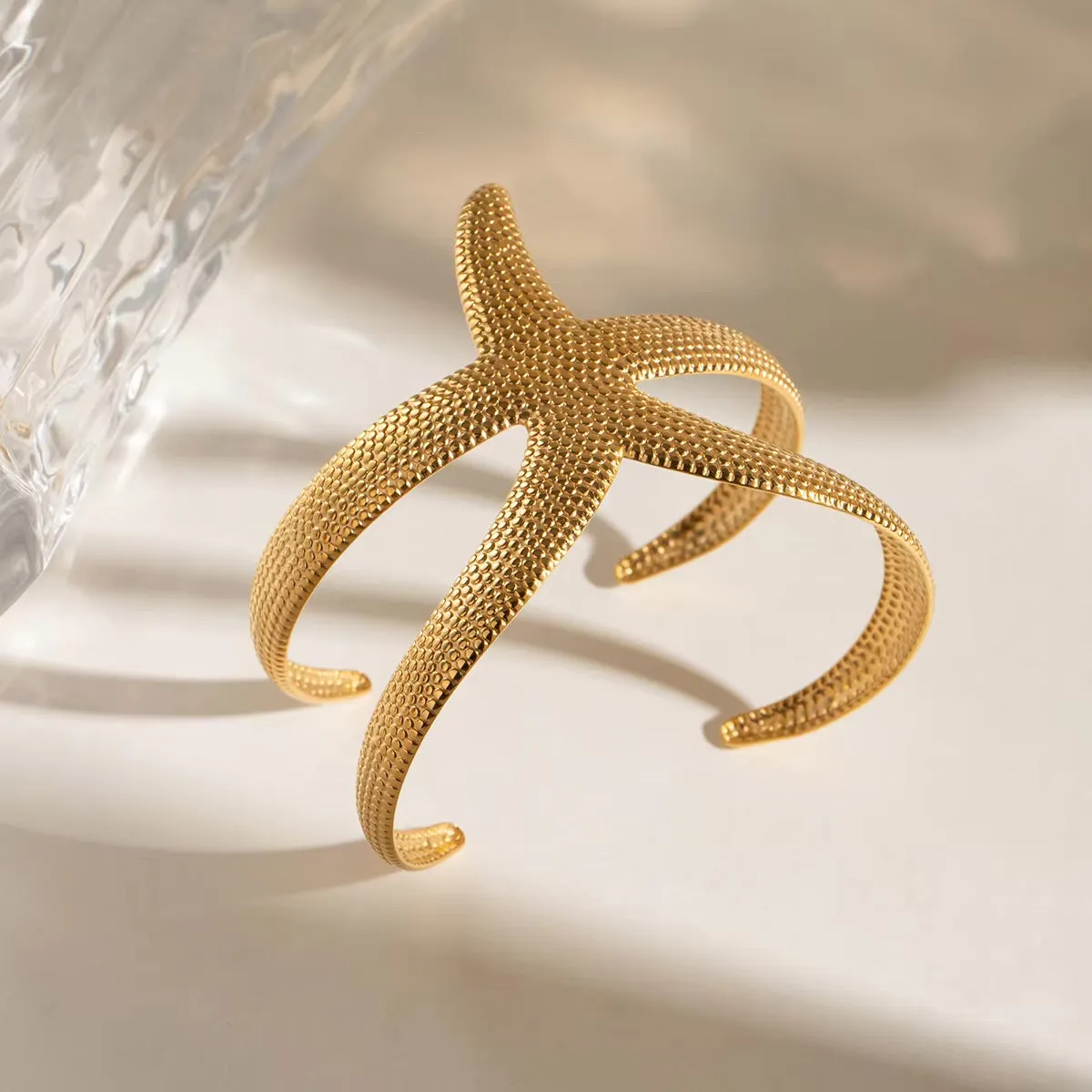 Women's Cuff Bracelet Gold Stainless Steel Starfish Design sold by Hensley London product image thumbnail 5