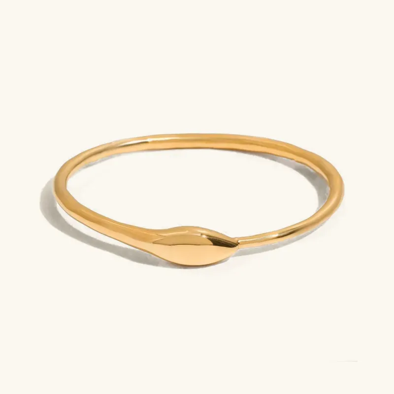 Women's Gold Bangle Minimalist Stainless Steel 18k sold by Hensley London