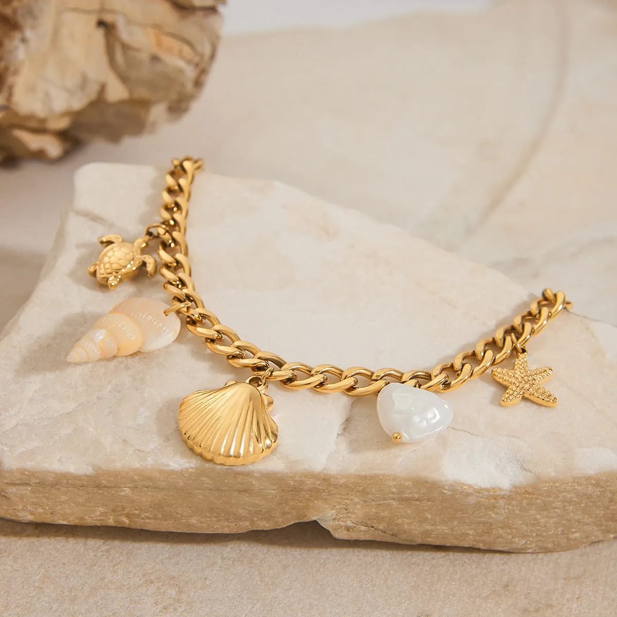 Women's Bracelet Gold Freshwater Pearls Stainless Steel sold by Hensley London product image thumbnail 3