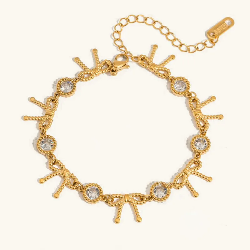Women's Diamond Bracelet Gold Stainless Steel sold by Hensley London
