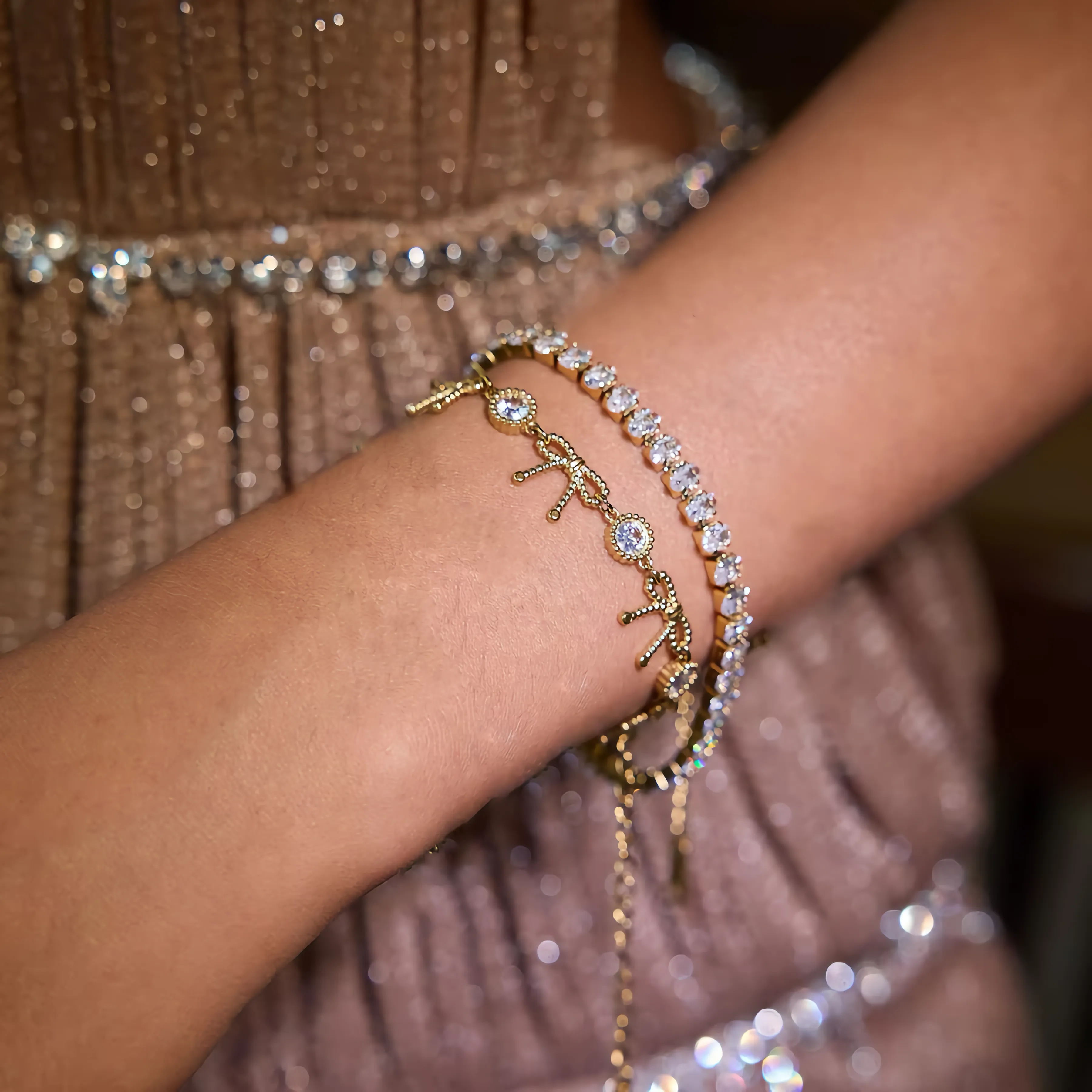 Women's Diamond Bracelet Gold Stainless Steel sold by Hensley London product image thumbnail 2