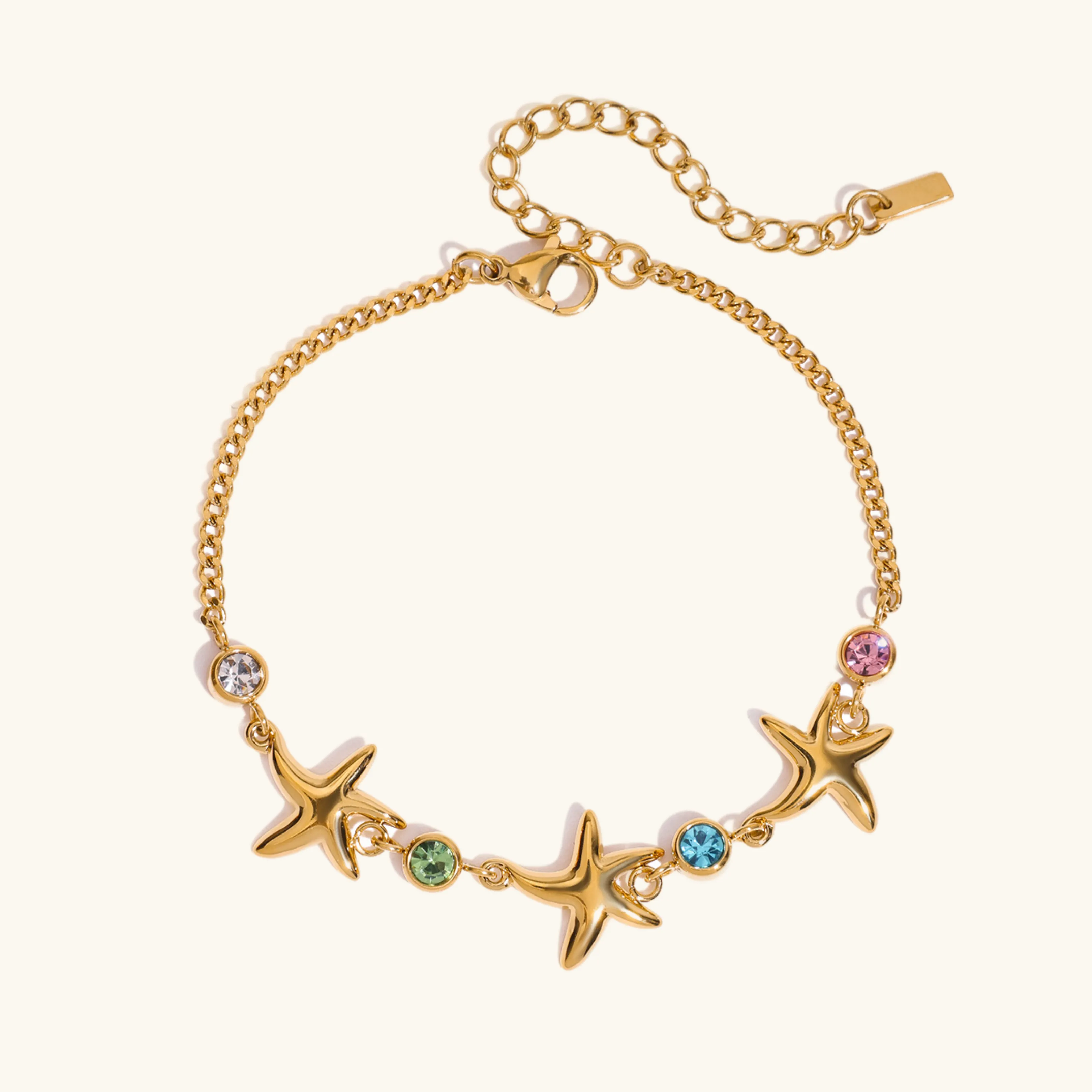 Women's Starfish Bracelet Gold Stainless Steel sold by Hensley London