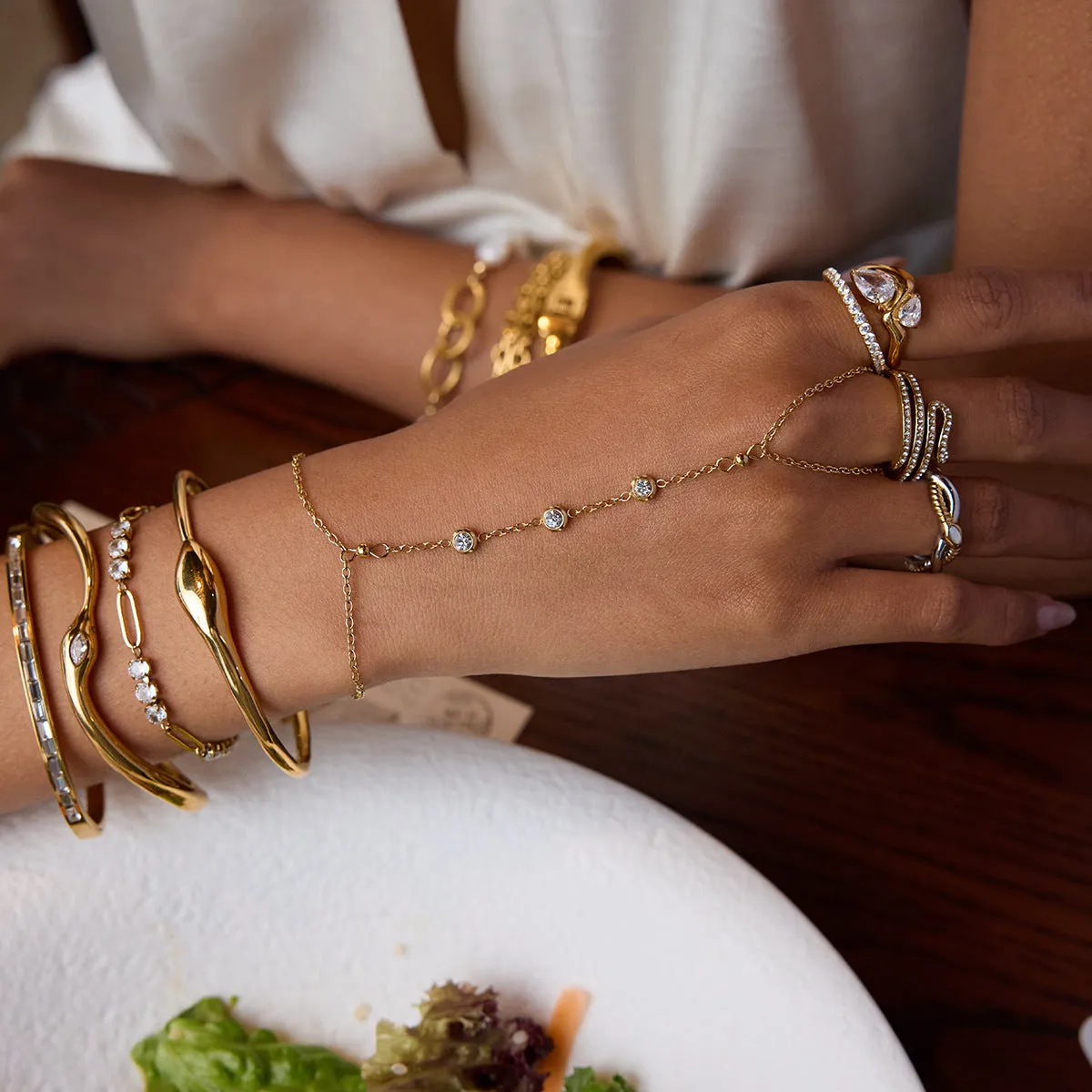 Women's Diamond Bracelet Gold Stainless Steel sold by Hensley London product image thumbnail 5