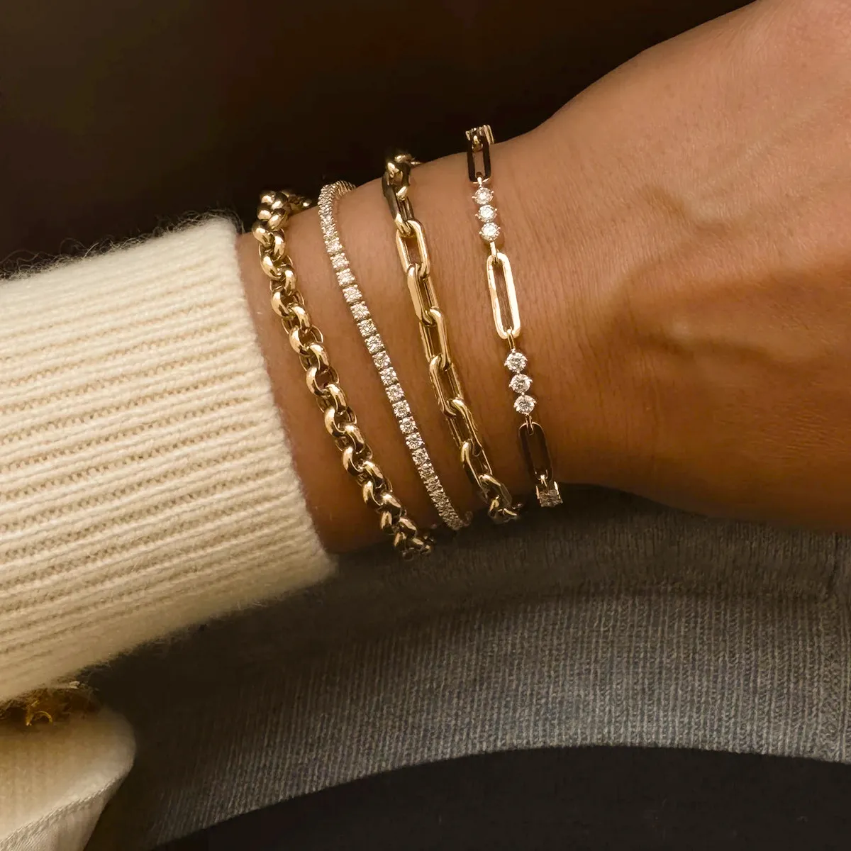 Women's Diamond Bracelet Gold Stainless Steel sold by Hensley London product image thumbnail 2