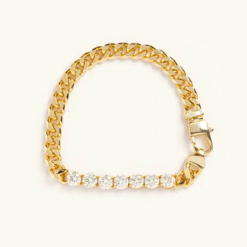 Women's Diamond Bracelet Gold Stainless Steel sold by Hensley London
