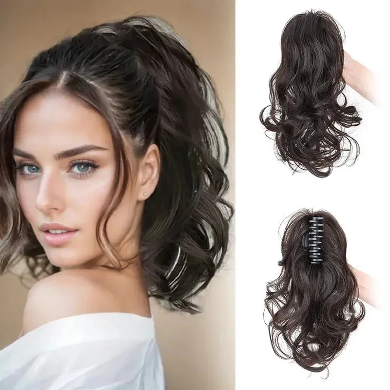 Women's Curly Ponytail Extensions 12 Inch Synthetic Clip In Hair sold by Hensley London