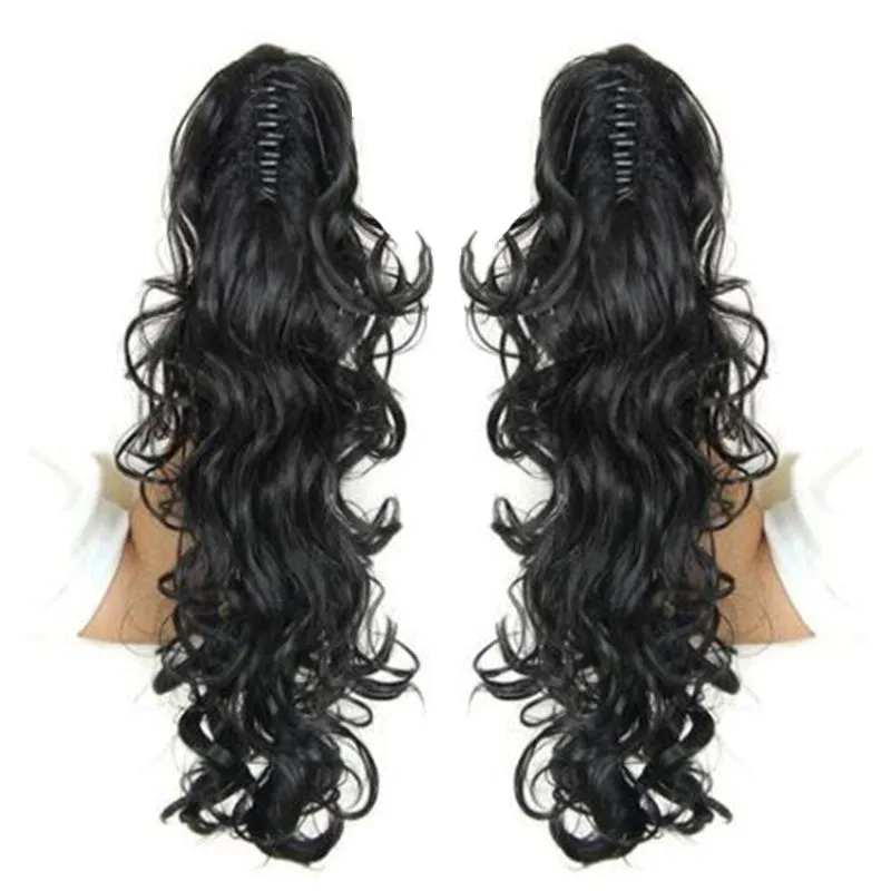 Women's Claw Clip-in Ponytail Hair Extension Long Straight Curly High-Temperature Fiber sold by Hensley London