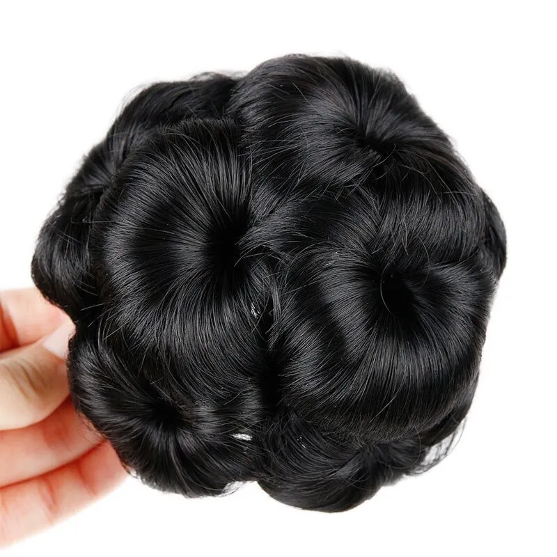 Women's Hair Extensions Flower Shape Synthetic Hair Bun Scrunchie sold by Hensley London