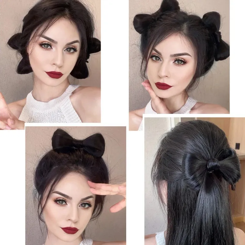 Women's Clip-in Hair Extensions Pink High-Temperature Fiber with Bow Detail sold by Hensley London product image thumbnail 3