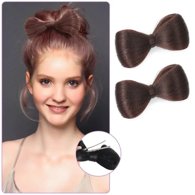 Women's Clip-in Hair Extensions Pink High-Temperature Fiber with Bow Detail sold by Hensley London