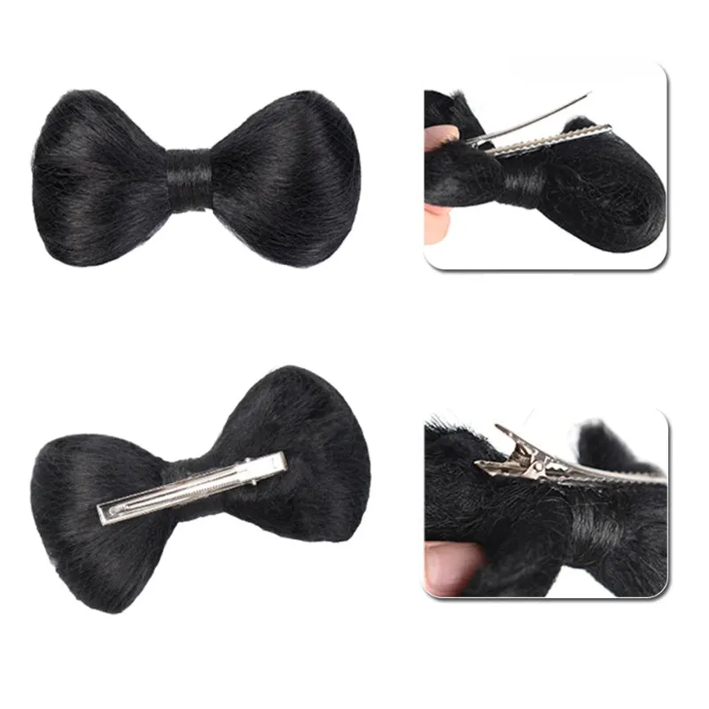 Women's Bow Hair Bun Extensions Pink High-Temperature Fiber sold by Hensley London product image thumbnail 3