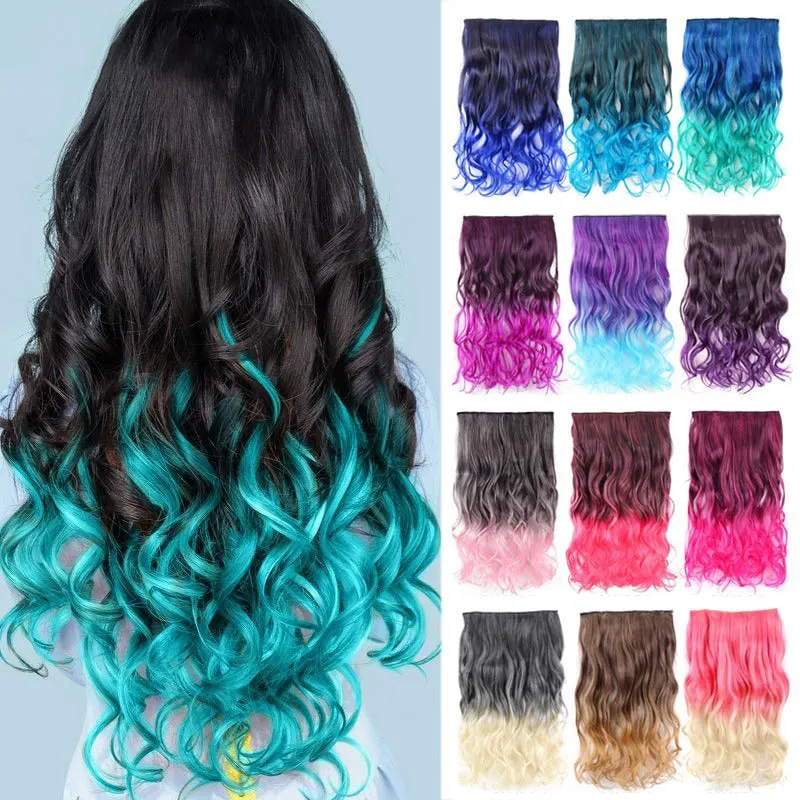 Women's Clip-In Ombre Hair Extensions 22 Inches Curly High-Temperature Fiber made by Hensley London
