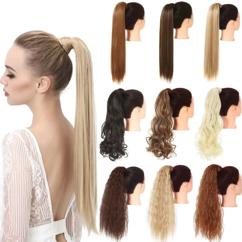 Women's Clip-In Ponytail Extension Curly High-Temperature Fiber 20in sold by Hensley London product image thumbnail 2
