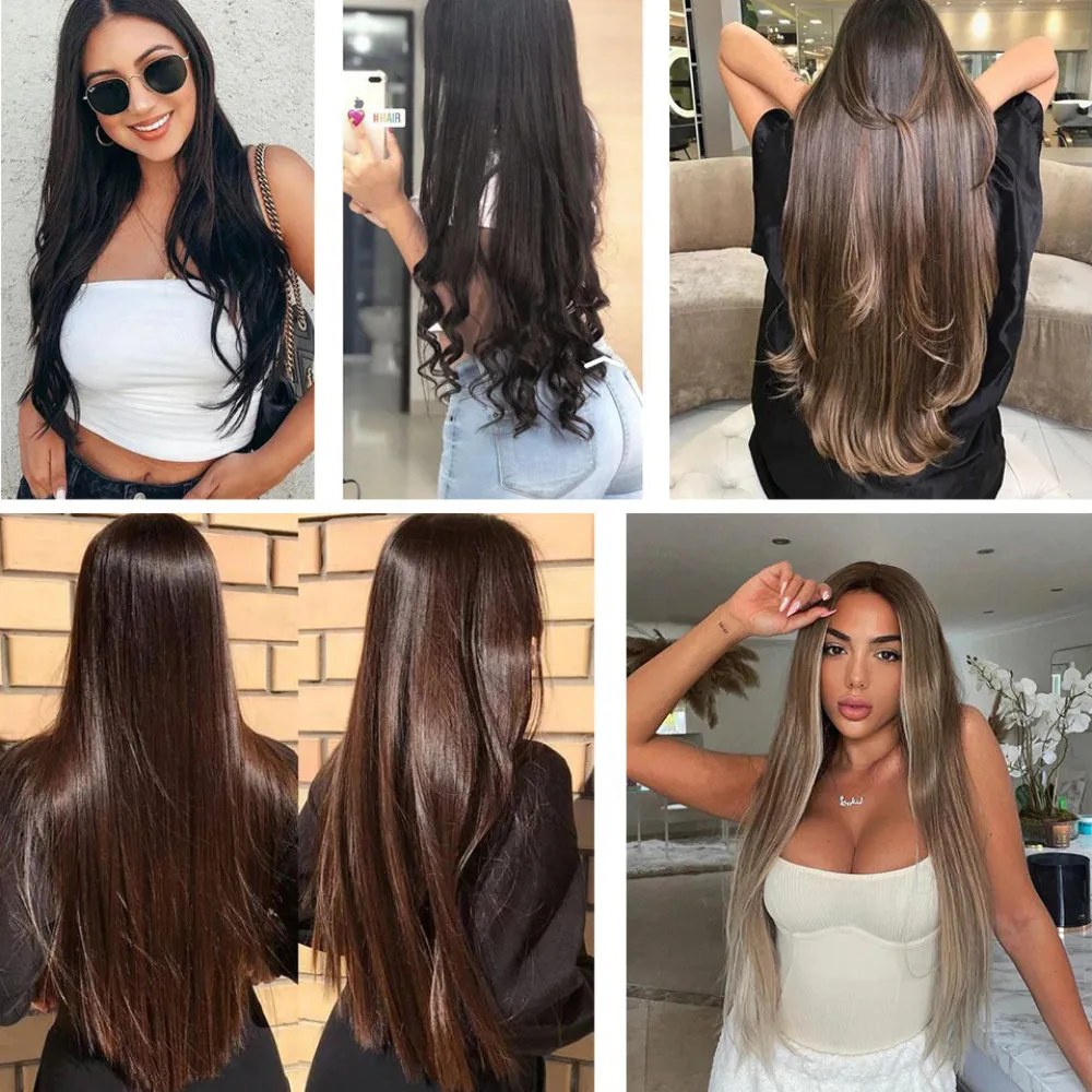 Women's Clip-In Hair Extensions Long Straight Curly High-Temperature Fiber sold by Hensley London product image thumbnail 3