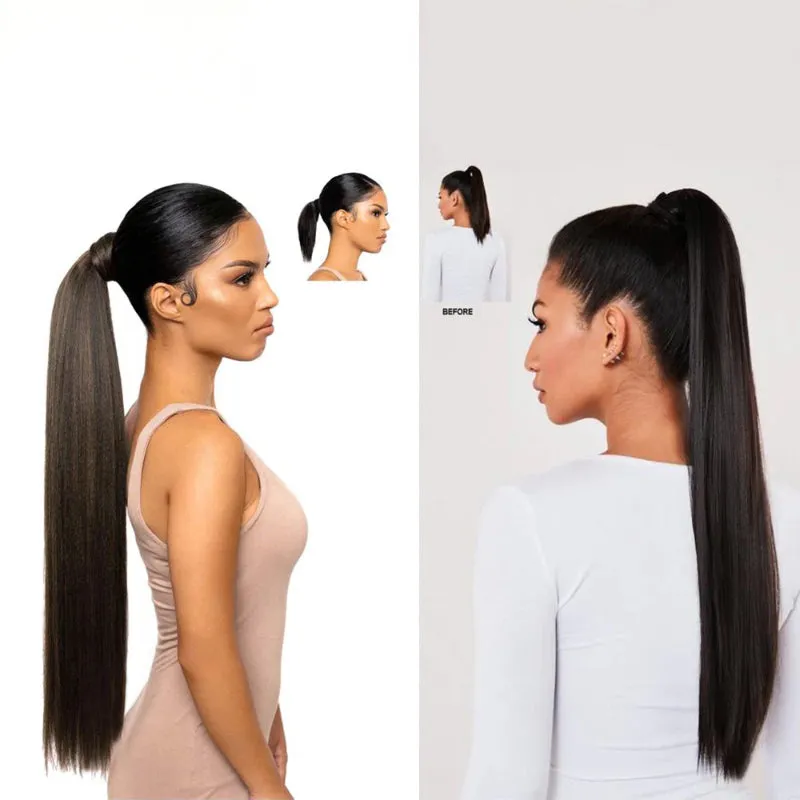 Women's Ponytail Extension Long Straight High-Temperature Fiber sold by Hensley London product image thumbnail 4
