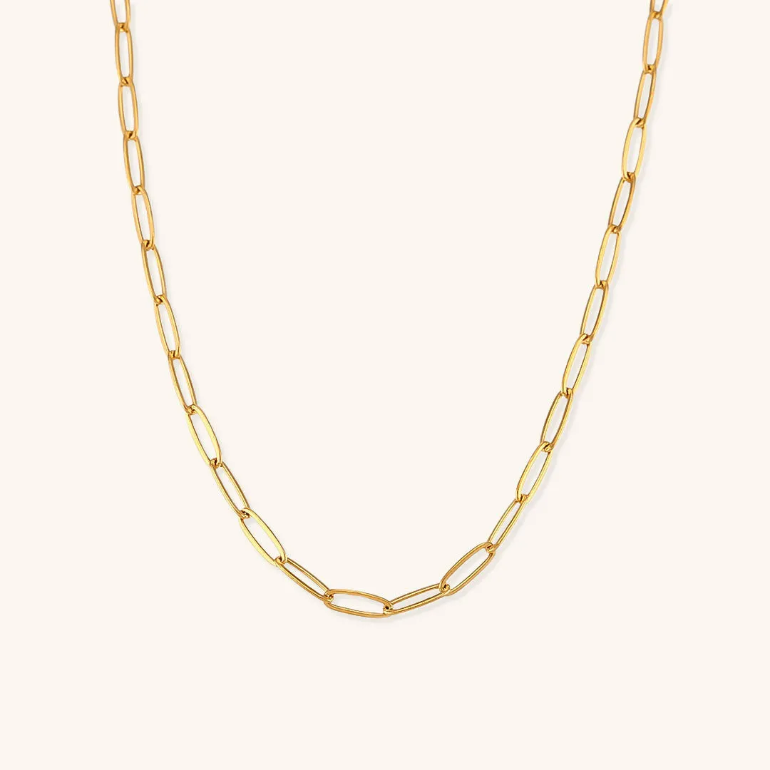 Elegant 18k Gold-Plated Chain Necklace for Women – Adjustable 16-Inch Gold Necklace with 2-Inch Extension sold by Hensley London
