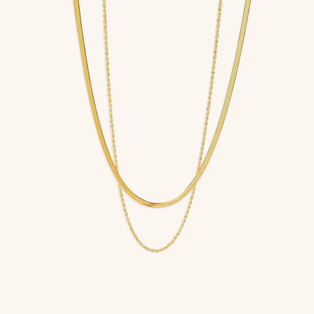 Layered Gold Necklace for Women – Hypoallergenic Gold Chain with Two Strands, Trendy and Stylish Accessory sold by Hensley London