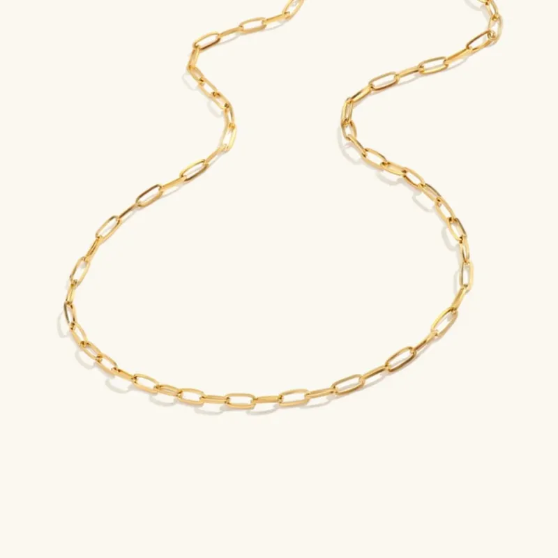 Amber Gold Chain Necklace for Women – Hypoallergenic Stainless Steel-Plated 14k Gold, 16-19 Inches sold by Hensley London