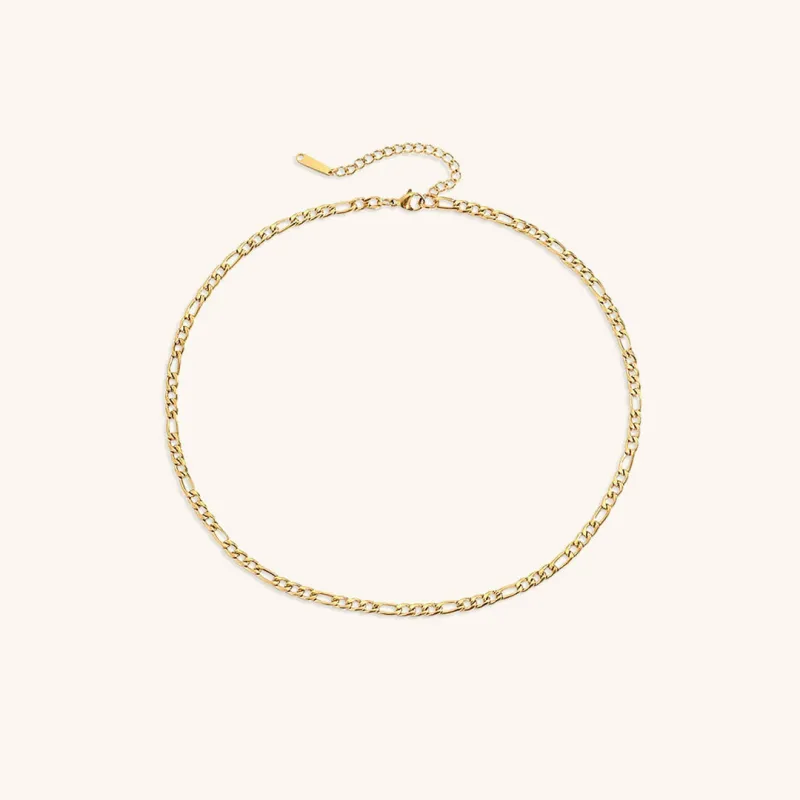 Modern Gold Chain Necklace with Adjustable Lengths – Hypoallergenic Stainless Steel-Plated 14k Gold sold by Hensley London