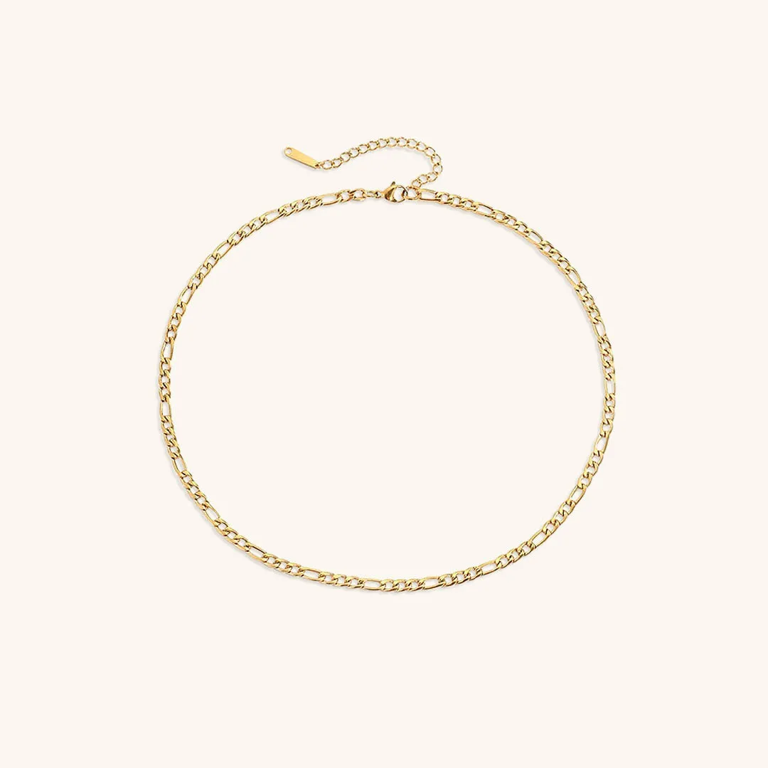 Modern Gold Chain Necklace with Adjustable Lengths – Hypoallergenic Stainless Steel-Plated 14k Gold sold by Hensley London