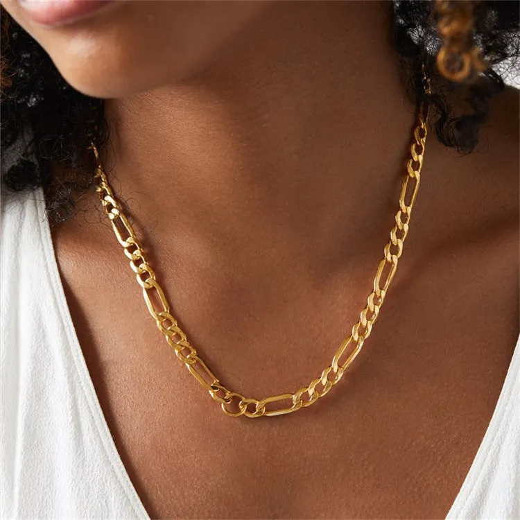 Modern Gold Chain Necklace with Adjustable Lengths – Hypoallergenic Stainless Steel-Plated 14k Gold sold by Hensley London product image thumbnail 2