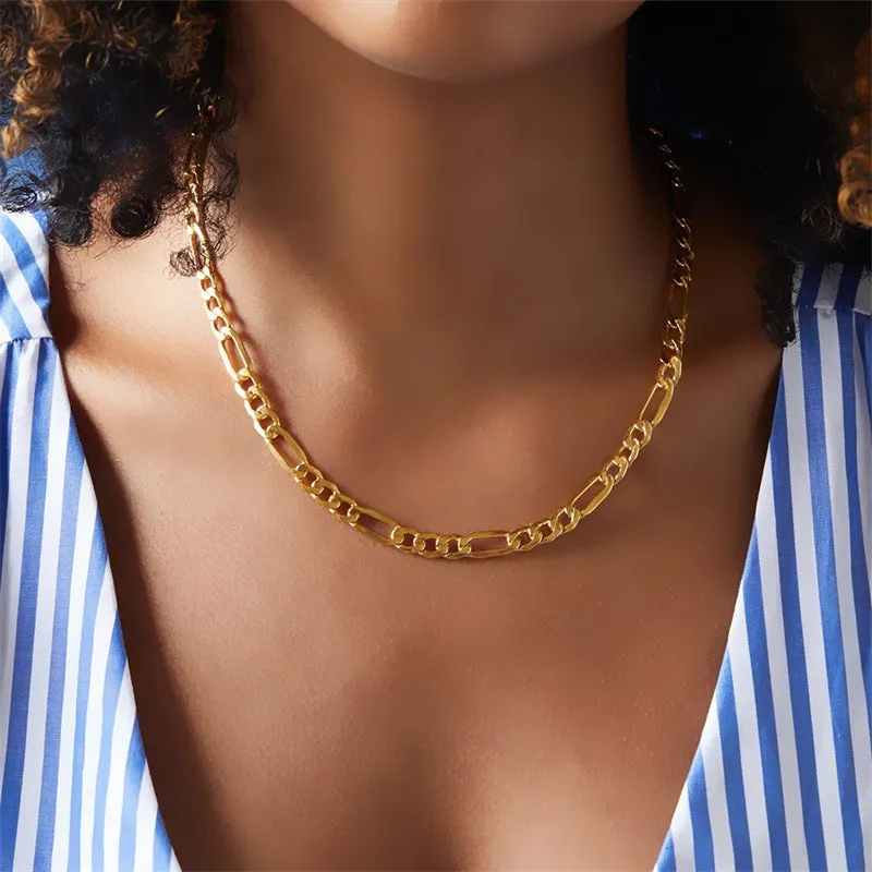 Modern Gold Chain Necklace with Adjustable Lengths – Hypoallergenic Stainless Steel-Plated 14k Gold sold by Hensley London product image thumbnail 4